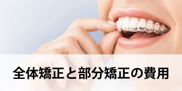 全体矯正と部分矯正　費用
