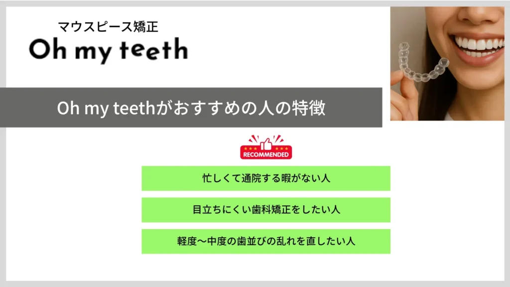 Oh my teeth 　おすすめの人　特徴