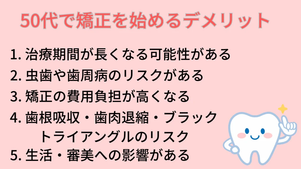 50代　矯正　デメリット